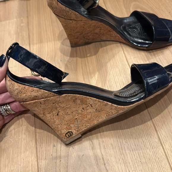 GUCCI Vitello Vernice Cork Wedge size 9.5 very good shape - Picture 2 of 9